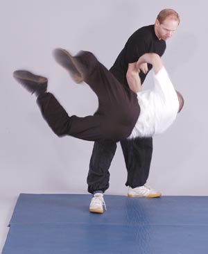 Sifu Kerr demonstrating a throwing technique